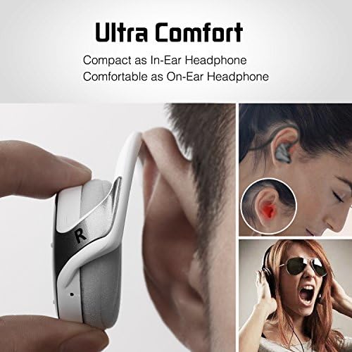 Compact Sports Bluetooth Headphones – Ergonomic Wrap-Around Wireless Earphones with Built-In Microphone, Exceptional Sound Quality, 12-Hour Battery Life, Foldable Design for Easy Portability, Perfect for Active Lifestyles – Black