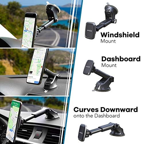 Transform Your Drive with the APPS2 3-in-1 Magnetic Car Phone Mount: Versatile Dashboard, Windshield, and Air Vent Holder for All Smartphones – Unmatched Stability with 6 Powerful Magnets and Easy Installation for Enhanced Safety and Convenience on the Road