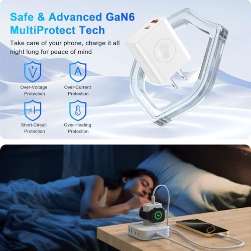 Revolutionary 20 W Magnetic Wireless Charger for Apple Devices – Ultra-Fast Dual USB-C Charging Block for i Watch Ultra/10/9/8/7/6 & i Phone 16/15 Pro Max – Compact 3-in-1 Travel Charger for Optimal Portability – Durable Design for Enhanced Efficiency and Quick Power Delivery – Maximize Your Charging Convenience with Seamless Device Compatibility