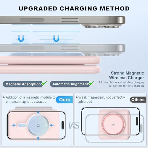 Elevate Your Charging Game with the Ultimate 3-in-1 Wireless Charger – Fast Magnetic Charging Station for i Phone 16, Compatible with i Phone 15, 14, 13, 12 Pro Max, Air Pods 4/3/Pro & Apple Watch – Perfect for Travel & Daily Use, Streamlined Design for Effortless Organization and Enhanced Efficiency