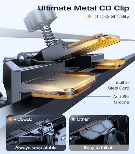 VICSEED Military-Grade Car Phone Holder Mount – Ultra-Stable Anti-Shake Design for CD Slot & Air Vent Installation, Thick Case Compatible for i Phone 16, 15, 14 & All Samsung Models – Unmatched Durability & Versatile Usage for Enhanced Driving Safety