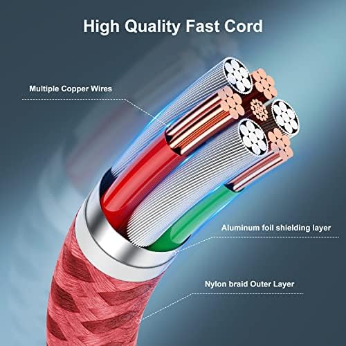 Essri 10 FT Nylon Braided i Phone Charger Cord 2-Pack – Fast Charging Lightning Cable for i Phone 14, 13, 12, 11, X, XS, XR, and 15 – Durable Blue 10 Foot Charging Solution for Ultimate Convenience and Style