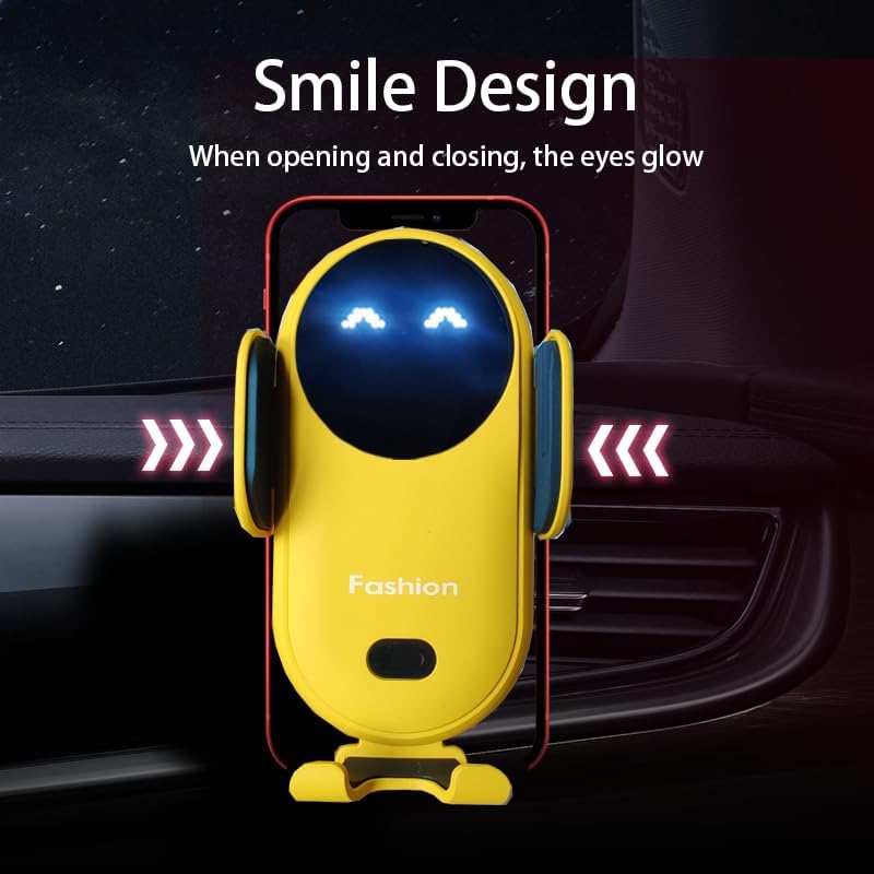 Vibrant Red Automatic Wireless Car Charger Mount – Effortless One-Handed Operation Smartphone Holder for i Phone & Samsung – Rapid Charging for Air Vent or Dashboard Use – Enhance Your Driving with Secure Support & Stylish Convenience