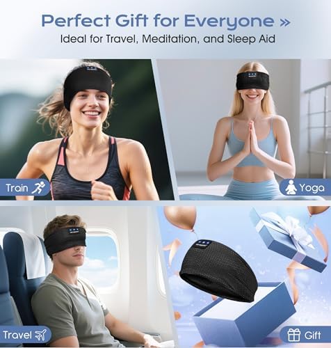Revolutionary Bluetooth 5.4 Sleep Headphones Headband – Ultra-Thin Wireless Earphones for Uninterrupted Comfort During Sleep, Yoga, Running, and Jogging – Ideal Gift for Active Lifestyles and Relaxation Seekers