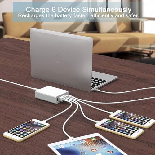 High-Efficiency 110 W Ga N 5-Port USB Fast Charger for Mac Book Pro – Ultimate L-Tip Power Adapter with Unmatched Charging Speed, Full Compatibility for 13/15/17 Inch Models, CE/FCC/ROHS Certified Safety Features, Durable 6 ft Cord Ideal for Mobile Professionals and Frequent Travelers