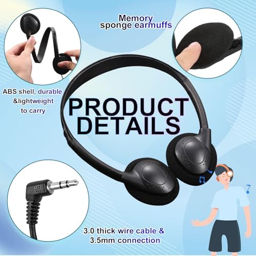 Bulk Kids Headphones – 25-Piece Classroom Audio Package for Enhanced Learning – Lightweight Adjustable On-Ear Design with Universal Device Compatibility in Sleek Black – Perfect for Engaging Group Activities and Extended Listening Comfort – Durable and Affordable Solution for Students and Adults