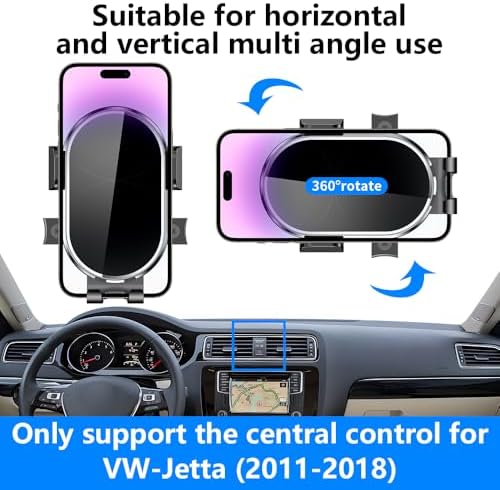 Premium 360-Degree Rotating Car Phone Holder for VW Jetta (2019-2024) – Secure Dashboard Mount for Enhanced Navigation, Hands-Free Calls, and Seamless Smartphone Accessory Integration