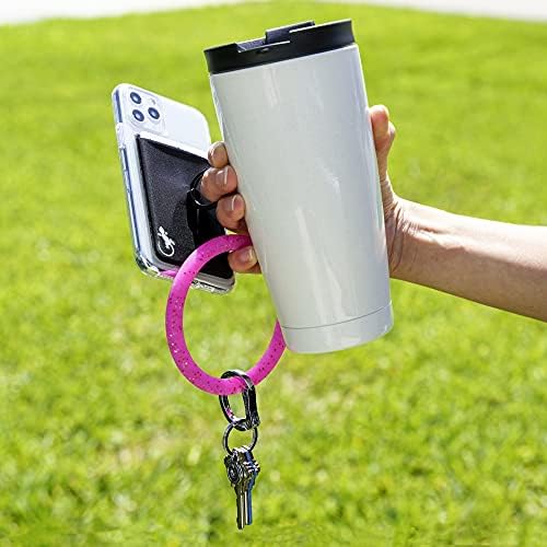 Gecko Universal Phone Ring Wallet – 360° Swivel Grip with Strong Adhesive for Credit Cards and Cash – Enhanced Stability and Comfort for Selfies, Videos, and Everyday Use – Compatible with All Cell Phone Models – Durable, Magnetic Mount Ready – Gray Finish – 90-Day Satisfaction Guarantee