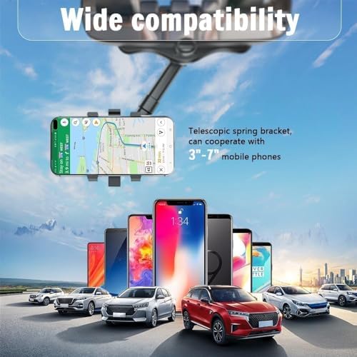 Revolutionize Your Commute with the 360-Degree Rearview Mirror Phone Holder – Advanced Multifunctional Car Mount for Effortless Navigation, Hands-Free Calls, and Music Control – Secure, Easy-to-Install Accessory Compatible with All Smartphones