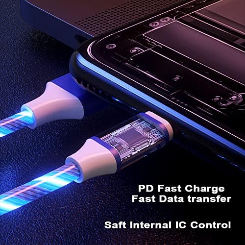 IHAO 60 W USB Type C to Type C Fast Charging Cable with LED Current Indicator – High-Speed Data Transfer for Android & i OS Devices – 39 Inch Universal Charger in Vibrant Green – Durable, Efficient Power Delivery for Modern Tech