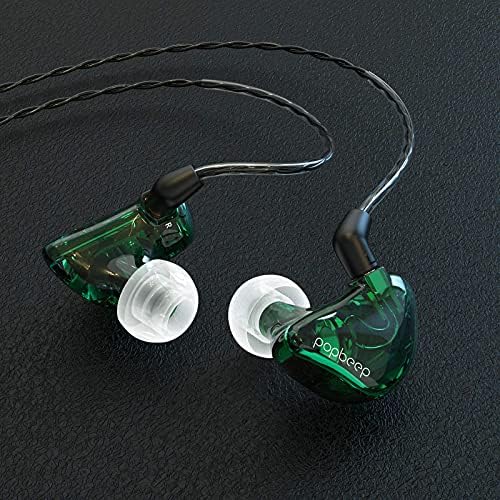BASN BC100 Brown Dual Dynamic Driver IEM Earphones with Detachable MMCX Cable – Premium Musicians’ In-Ear Monitors for Studio and Live Performance, Enhanced Noise Isolation and Comfort