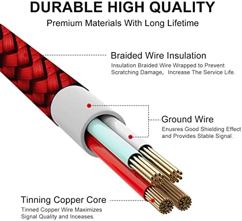 Premium 12 ft Braided USB C Cable (2-Pack) by etguuds – Fast Charging & Data Transfer for Samsung Galaxy S22/S21/S20 Ultra, LG, Moto, Pixel – Durable, Universal Compatibility for Home & Office Use, Effortless Connectivity