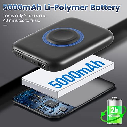 HUOTO Ultra-Compact 5000 m Ah Portable Charger – Premium Power Bank for i Phone 14/13/12/11/8/7/6 & Apple Watch Series 1-9 – Fast Charging, Lightweight, and Versatile Charging Solution for On-the-Go Lifestyle