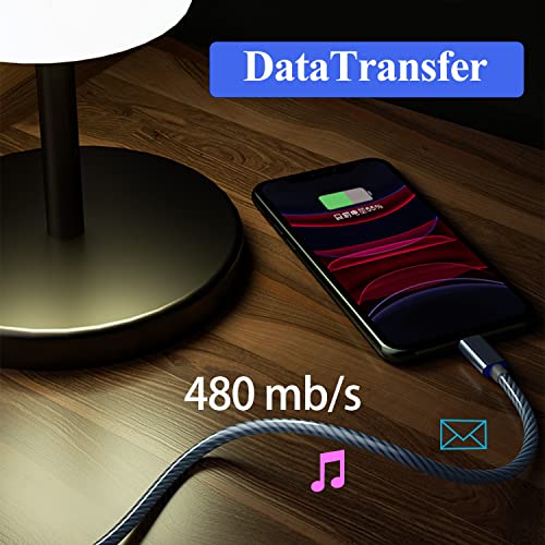 Illuminate Your Charging: 2-Pack LED USB A to C Charger Cable – Vibrant Light-Up Type C Cord for i Phone 15, Samsung Galaxy S21/S20/S10/S9/S8, Note 20, LG V30/V20/G6 – 78-Inch Durable Fast Charging Solution in Purple & Green