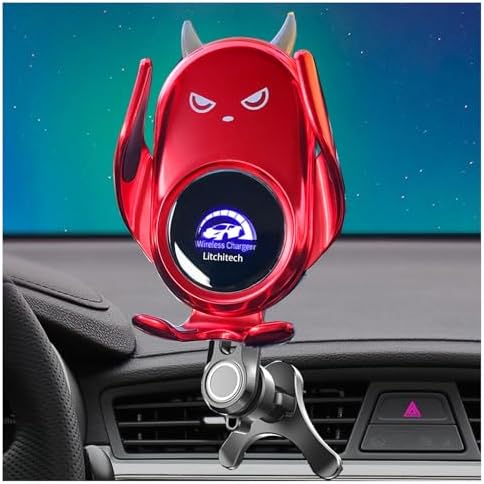 Stylish Pink Wireless Car Charger Mount for Women – 15 W Fast Charging Auto-Clamping Rabbit Phone Holder – Chic and Functional Car Accessory for Qi Devices – Perfect for Effortless Driving and Elegant Décor