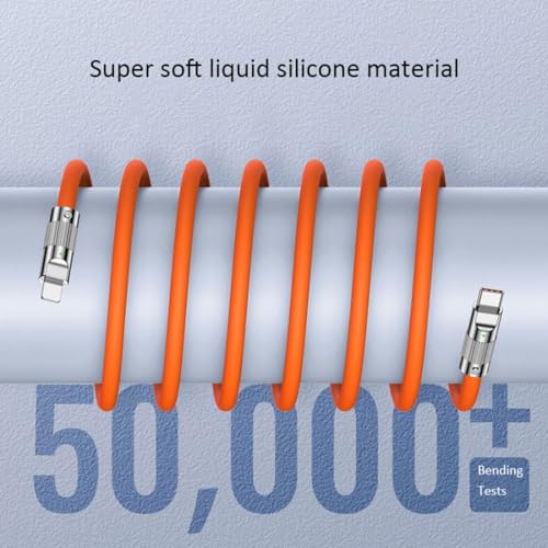 Ultra Soft 120 W USB to USB C Cable for Fast Charging & Data Transfer – 2 M Length with Built-in Charging Indicator for Optimal Connectivity and Durability