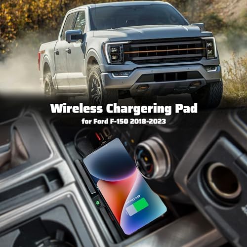 Streamlined Wireless Charging Solution for Ford F-150 (2018-2023) – Qi-Compatible Center Console Charger with USB-A & USB-C Ports for Enhanced Device Connectivity and Fast Charging Performance, Perfect for On-the-Go Power Needs