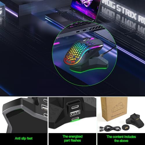 AWINNER Wireless Charging Dock for Logitech Mice – Ultimate Compatibility with G Pro X Superlight, G403, G502 Series, G703 & G903 – Fast Charging & LED Status Indicators for Uninterrupted Gaming Performance