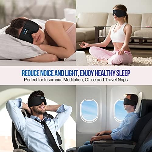 Transform Your Sleep Experience with the MUSICOZY Bluetooth Sleep Mask – Premium Wireless Eye Cover Featuring Built-In Earbuds for Ultimate Comfort, Perfect for Side Sleepers, Office Relaxation, and Travel – Advanced Bluetooth 5.4 Connectivity for Effortless Pairing and High-Quality Sound, Ideal Tech Gift for Anyone Seeking Restful Slumber.