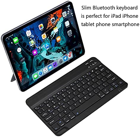 Portable Ultra-Slim Bluetooth Keyboard – Rechargeable Mini Wireless Typing Solution for i Pad, i Phone, Android Tablets and Smartphones – Enhanced Compatibility & Quick Response Keys – Perfect for On-the-Go Productivity