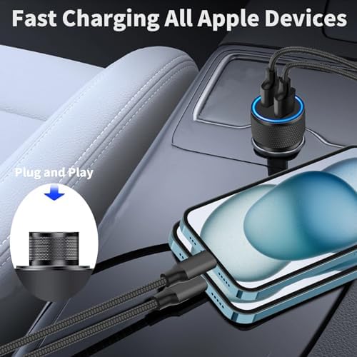 BARMASO 72 W Dual PD Power USB-C Car Charger 2-Pack – MFi Certified Fast Charging Solution for i Phone 16/16 Pro/16 Pro Max & Galaxy S24/S23 – Ultimate Compatibility & Safety Features for On-the-Go Power
