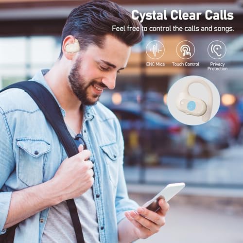 YMOO Open Ear Wireless Bluetooth 5.2 Headphones – Superior Comfort Sweatproof Air Conduction Earbuds, 34-Hour Playtime, Ultra-Low 40 ms Latency for Gamers and Fitness Enthusiasts, Impressive Hi-Fi Sound Quality, Lightweight and Secure Design for Ultimate Awareness (Black)