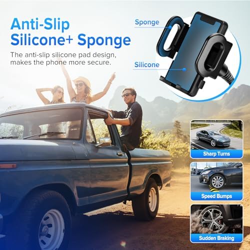 Car Cup Holder Phone Holder, Universal Adjustable Cell Phone Cup Holder Expander for Car, Fits All 4.0-7.0 Inches Smartphones, Most Bottles 20-40 oz, Black – Enhanced Compatibility and Speed