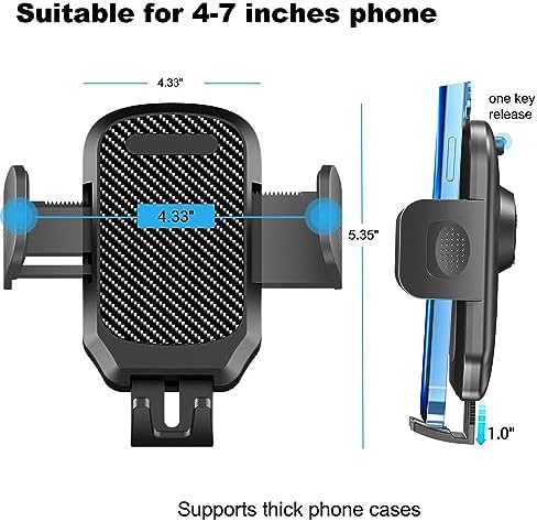 Revolutionary Aluminum Alloy Rear View Mirror Phone Holder – Multi-Angle Adjustable and Rotatable Mount for 4-7 Inch Smartphones – Ultimate Driving Safety and Seamless Connectivity for i Phone and Android Users – Effortless Installation and Modern Design