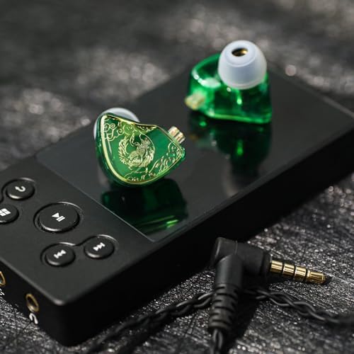 Linsoul TANGZU Wan’er S.G Audiophile In-Ear Earphones – 10 mm Dynamic Driver with PET Diaphragm for Superior Sound Quality, Ergonomic Design for Ultimate Comfort, Detachable 2-Pin OFC Braided Cable, Built-in Mic for Convenient Calls – Stylish Green Finish Perfect for Musicians and DJs