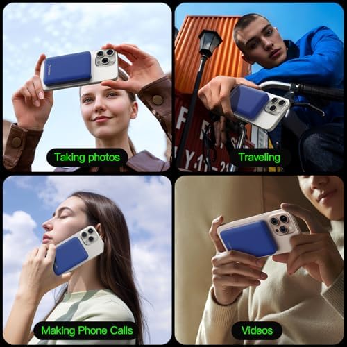 2025 Magnetic 15 W Slim Power Bank for i Phone – 5000 m Ah Magsafe Battery Pack with 20 W Fast Charging, Wireless Charger with LED Display for i Phone 12/13/14/15/16 Series – Ultimate Portability and Enhanced Charging Efficiency