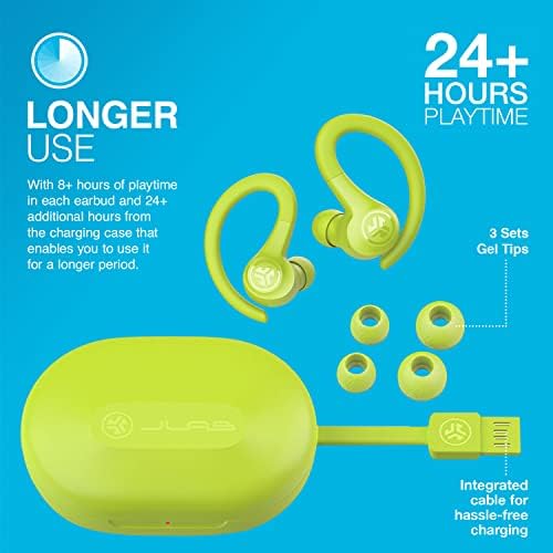 JLab Go Sport+ Wireless Workout Earbuds – Unrivaled 35+ Hour Bluetooth Battery Life, C3 Clear Calling Technology for Distinct Conversations, and Secure Earhook Design for Unyielding Stability During Workouts – Elevate Your Sound Experience with 3 Adjustable EQ Settings and Broad Device Compatibility in Sleek Graphite Finish