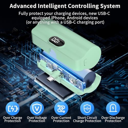 Ultra-Compact Dual USB-C Power Bank Set – 5000 m Ah Mini Charger with 22.5 W Rapid Charging for i Phone 16/15, Samsung, Google, LG, and All Android Devices – Essential On-the-Go Power Source with Superior Safety Compliance and Pocket-Friendly Design