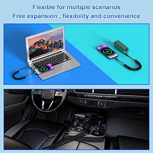 Premium Coiled i Phone Charging Cable 2-Pack – MFi Certified USB to Lightning Cord for Apple Car Play – Retractable, Tangle-Free Design with LED Indicator and Fast Data Transfer – Ideal for i Phone, i Pad, and i Pod on the Go – Enhanced Durability and Compatibility