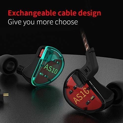 KZ AS10 Professional Earbuds with 5 Balanced Armature Drivers – Premium Noise Cancelling Wired IEMs for Musicians, Singers, and Audio Lovers – Versatile 2 Pin Detachable Cable for Enhanced Durability and Compatibility