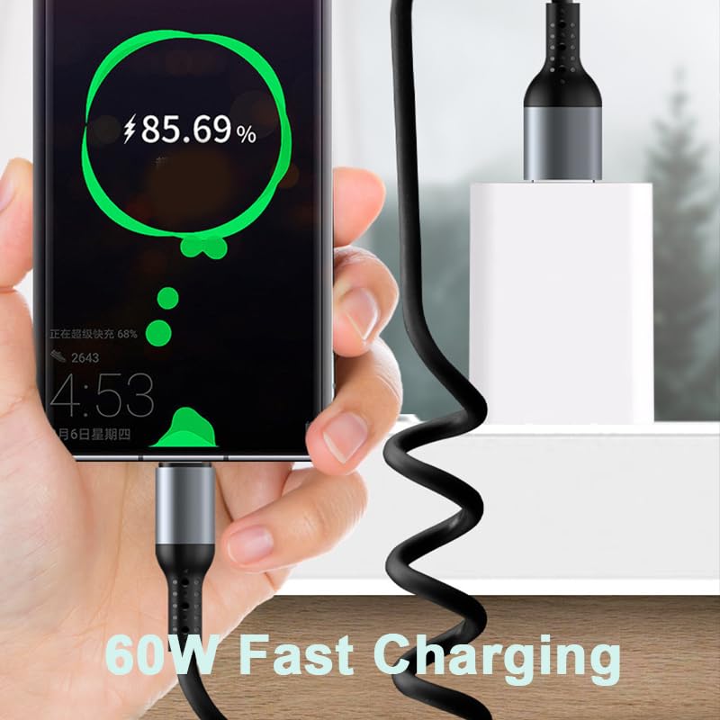 Coiled USB C to USB C Cable 3 ft – Dual Pack Retractable Charging Solution in Pink for Fast Data Transfer and Compatibility with i Phone 16, 15 Pro Max, Samsung Galaxy S24/S23, Moto G8, and Google Pixel – Perfect for Carplay and Android Auto