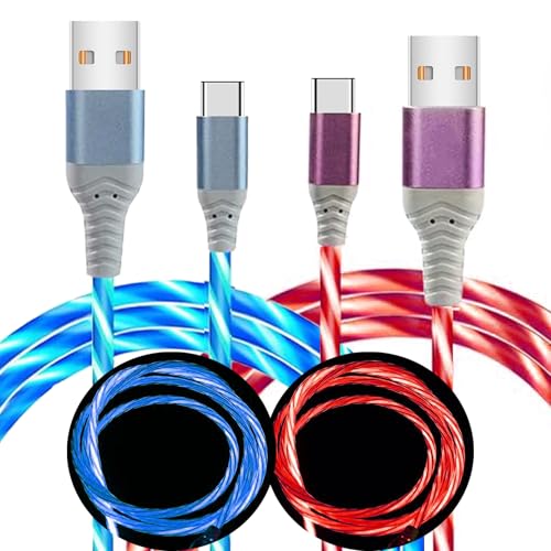Illuminate Your Charging Experience with the 6.6 FT Light Up USB Type C Charger Cable – 3 A Fast Charge LED Cord for i Phone 16/15 Series & Samsung Galaxy S20/S10/S9/S8, LG V40/V30 – Stylish, Durable, and Enhanced Compatibility for Modern Devices