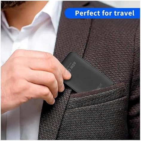 Sleek 65 W Ga N USB-C Wall Charger – Dual Fast Charging Ports for Laptops, Tablets & Phones – Travel-Friendly Compact Design with PPS for Optimal Charging Speed – Versatile Black Finish for On-the-Go Efficiency