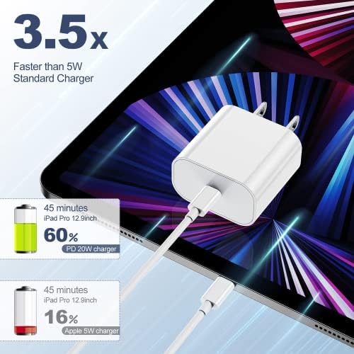 Ultimate 20 W Fast Charging Solution: 10 Ft i Phone 15 Charger with 3 Durable USB-C Cables & Dual Wall Adapters – Compatible with i Phone 15/15 Pro/Pro Max, i Pad Pro, Air Pods, and Samsung Devices for Rapid Power-Up and On-the-Go Convenience
