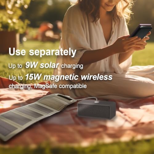 High-Efficiency 2-in-1 Solar Power Bank with Detachable Solar Panel – 10000 m Ah Portable Battery Pack for Outdoor Adventures, Featuring 15 W Wireless Charging, 20 W PD & 18 W QC3.0 Fast Charging, Dual USB Ports for Multiple Devices