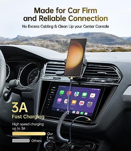 Coiled USB C to USB C Charger Cable 2-Pack (3 FT) – Fast Charging for i Phone 16/15/15 Pro/15 Plus/15 Pro Max & Samsung Galaxy S23 – Tangle-Free Design for Effortless Use in Car or Home – Durable, Flexible Power Solution for All USB C Devices