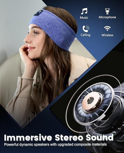 Ergonomic Bluetooth Sleep Headphones: Wireless Sports Headband with Hi-Fi Stereo Sound for Ultimate ASMR Relaxation – Lightweight, Cozy Audio Solution for Men and Women, Perfect for Meditation and Restful Sleep