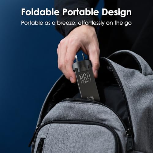 Minthouz 100 W Ga N Multi-Port USB-C/A Wall Charger – Ultimate Fast Charging Station for Mac Book Pro, i Phone, and Laptops – Travel-Friendly, Foldable Design for Enhanced Portability and Compatibility – Power Up to 4 Devices Simultaneously with High-Efficiency Technology