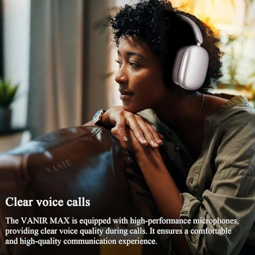 VANIR Ultra-Lightweight Bluetooth Over-Ear Headphones with Advanced AI Noise Cancellation – 48-Hour Audio Playtime, Premium Hi-Fi Sound, and Foldable Design for Effortless Portability – Perfect for Home, Office, and Travel Listening