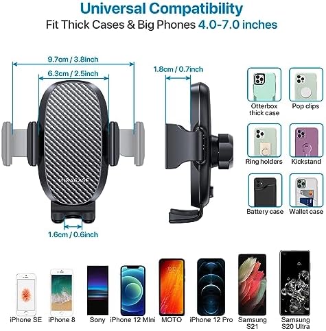 Miracase Adjustable Long Neck Car Cup Phone Holder – Upgraded Universal Smartphone Mount for i Phone, Samsung, and Google – Stylish Pink Design for Enhanced Stability and Easy Access to Navigation and Music – Perfect Vehicle Accessory for Safe Hands-Free Driving