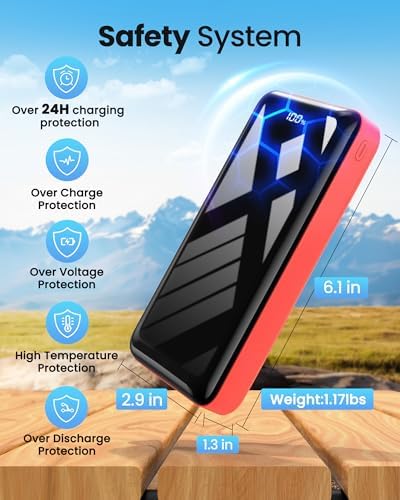 High-Capacity 50,000 m Ah Portable Charger Power Bank – 22.5 W Fast Charging Battery Pack with USB-C Quick Charge, 3 Outputs & 2 Inputs, LED Display for i Phone 16/15/14/13, Samsung & Android Devices – Ultimate Travel Companion for All-Day Power