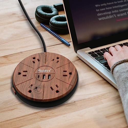 High-Power Surge Protector Power Strip with 6 AC Outlets and 20 W USB-C Fast Charging – Ideal for Home, Office, and Dorm Room Use with Circuit Breaker Safety Feature and Wide Outlet Spacing for Optimal Device Compatibility