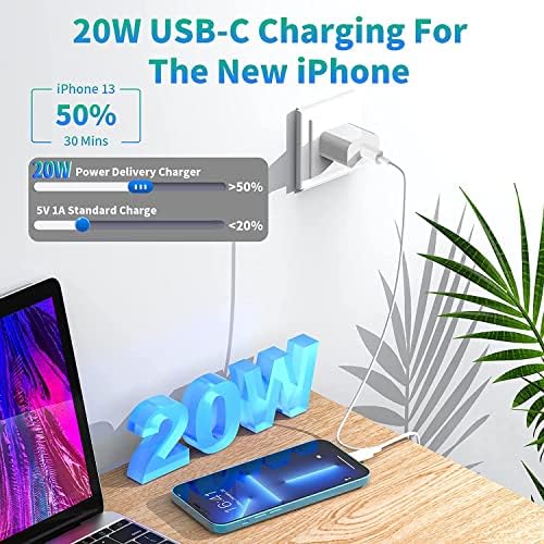 Linocell 20 W USB-C Wall Charger Duo with 6 FT MFi Certified Lightning Cable – Accelerated Charging for i Phone 14, 13, 12, 11 Pro Max & i Pad – Compact & Travel-Friendly Power Solution for Effortless Device Management