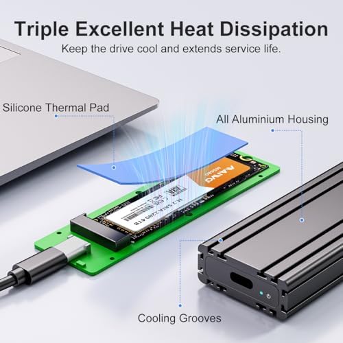 Transform Your M.2 SSD into a High-Speed External Drive with the MAIWO USB 3.2 Gen1 Type-C Aluminum Enclosure – Ultimate Compatibility for B Key & B+M Key SSDs, Effortless Plug-and-Play Setup, and Superior Heat Dissipation for Optimal Performance