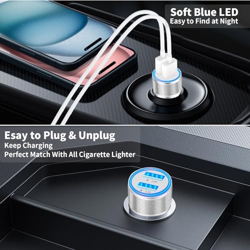 BARMASO 72 W Dual PD Power USB-C Car Charger 2-Pack – MFi Certified Fast Charging Solution for i Phone 16/16 Pro/16 Pro Max & Galaxy S24/S23 – Ultimate Compatibility & Safety Features for On-the-Go Power