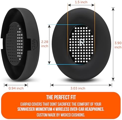 Transform Your Sennheiser Momentum 4 with WC Sweat Z Earpad Covers – Stylish Black Camo Protection for Active Lifestyles – Sweatproof, Washable Silicone Ear Pads for Ultimate Comfort and Enhanced Longevity